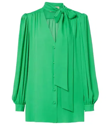 Valentino Tie-neck silk georgette blouse | Thumbnail 1 Valentino Tie-neck silk georgette blouse | Thumbnail 1