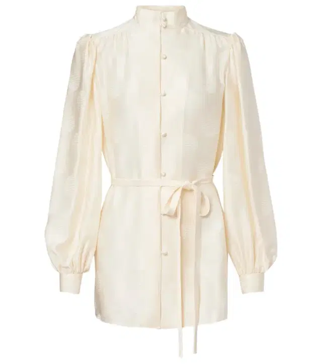 Valentino Belted silk jacquard shirt