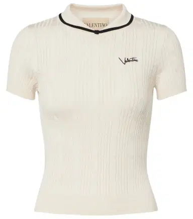 Valentino Logo cotton-blend top | Thumbnail 1 Valentino Logo cotton-blend top | Thumbnail 1