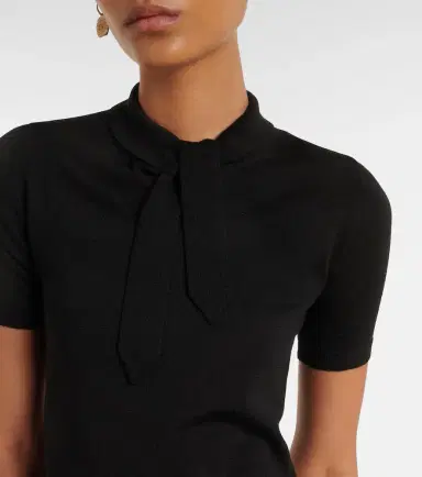 Valentino VLogo tie-neck wool-blend top | Thumbnail 6 Valentino VLogo tie-neck wool-blend top | Thumbnail 6