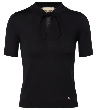 Valentino VLogo tie-neck wool-blend top | Thumbnail 1 Valentino VLogo tie-neck wool-blend top | Thumbnail 1