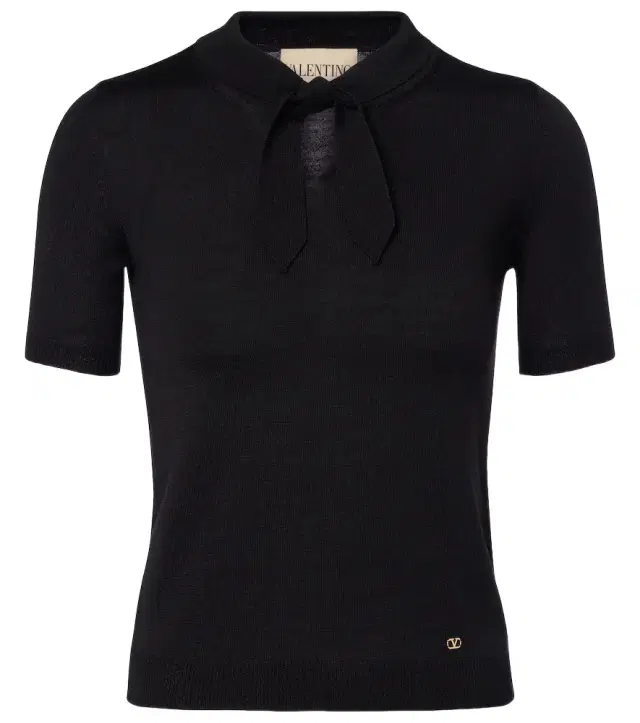 Valentino VLogo tie-neck wool-blend top