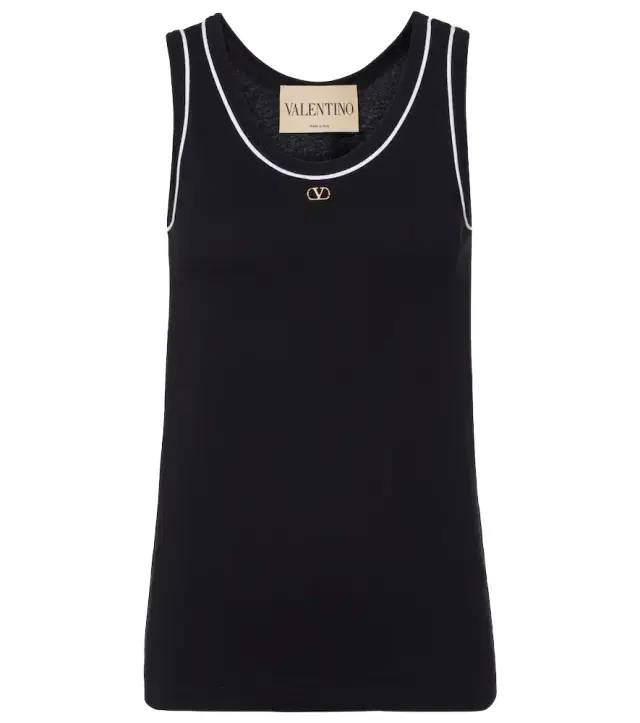 VLogo cotton jersey tank top