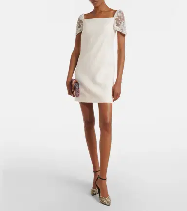 Valentino Crepe Couture embellished minidress | Thumbnail 3 Valentino Crepe Couture embellished minidress | Thumbnail 3