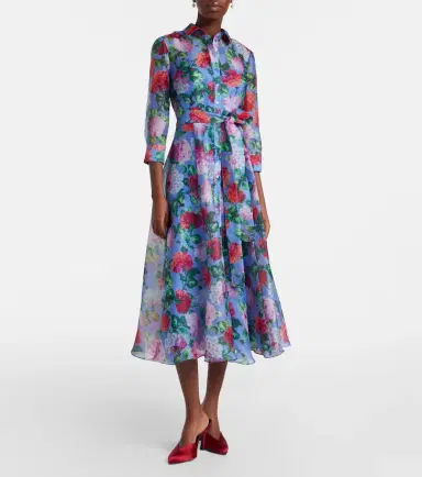 Carolina Herrera Floral silk organza shirt dress | Thumbnail 5