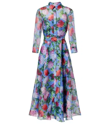Carolina Herrera Floral silk organza shirt dress | Thumbnail 1