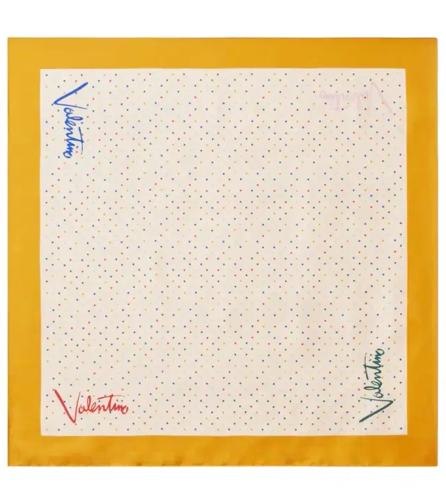 Polka-dot silk twill scarf