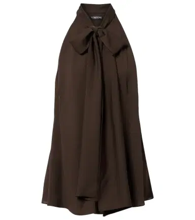 Tom Ford Tie-neck silk georgette top | Thumbnail 1 Tom Ford Tie-neck silk georgette top | Thumbnail 1