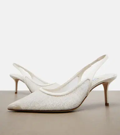 Jimmy Choo Bridal Love glitter slingback pumps | Thumbnail 2