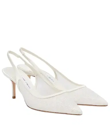 Jimmy Choo Bridal Love glitter slingback pumps | Thumbnail 1