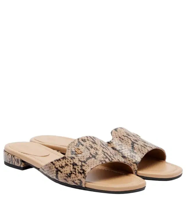 Jimmy Choo Dina snake-effect leather slides