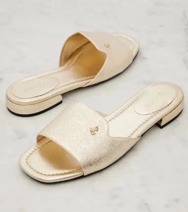 Jimmy Choo Dina metallic leather slides | Thumbnail 2 Jimmy Choo Dina metallic leather slides | Thumbnail 2