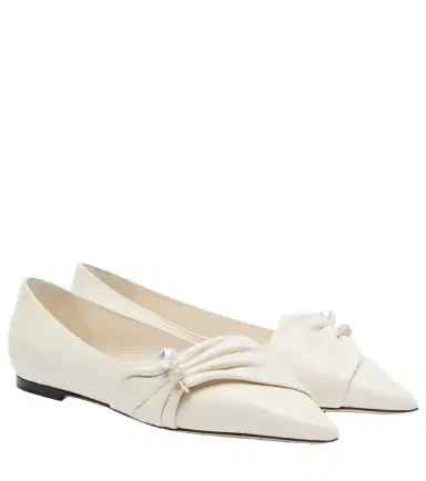 Jimmy Choo Rafi embellished leather ballet flats | Thumbnail 1