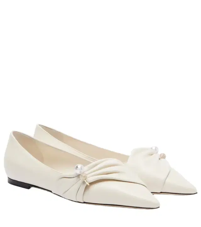 Jimmy Choo Rafi embellished leather ballet flats