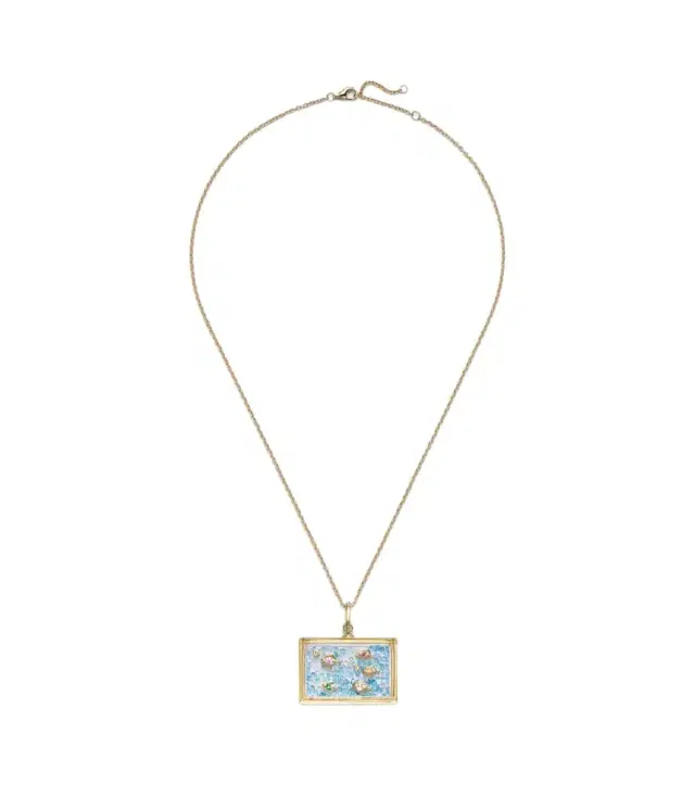 Yvonne Léon L'Acquarium 9kt gold pendant necklace with gemstones