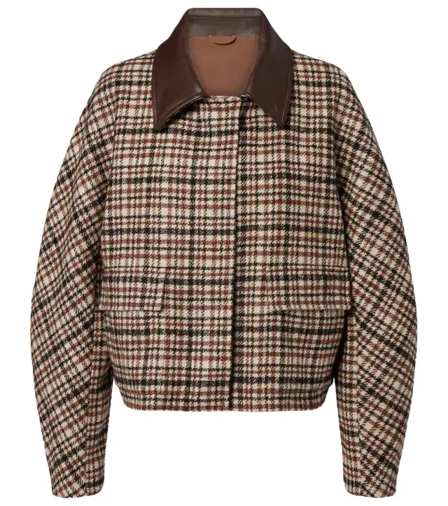 Brunello Cucinelli Checked wool and alpaca-blend jacket