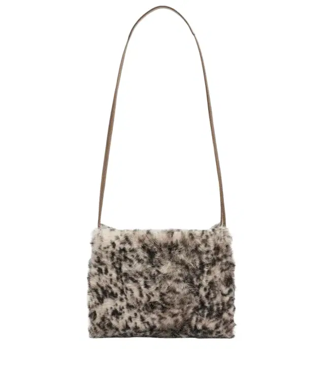Brunello Cucinelli Mellow Small lynx-print shearling shoulder bag