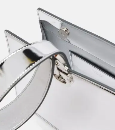 Ferragamo Gancini Small metallic leather clutch | Thumbnail 2