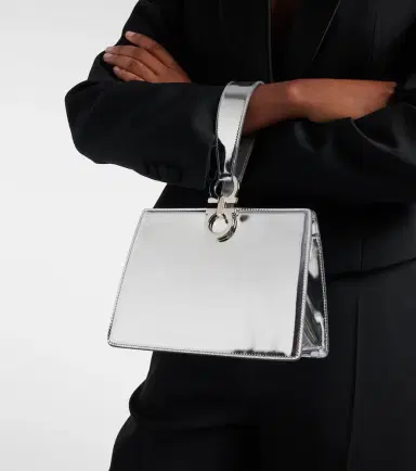 Ferragamo Gancini Small metallic leather clutch | Thumbnail 6