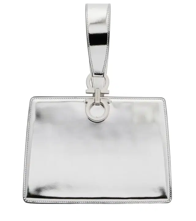 Gancini Small metallic leather clutch