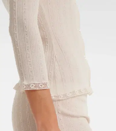 Gucci Lace-trimmed wool cardigan | Thumbnail 2