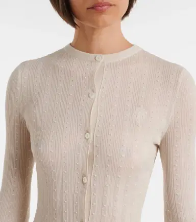Gucci Lace-trimmed wool cardigan | Thumbnail 4