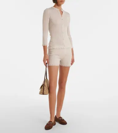 Gucci Lace-trimmed wool cardigan | Thumbnail 5