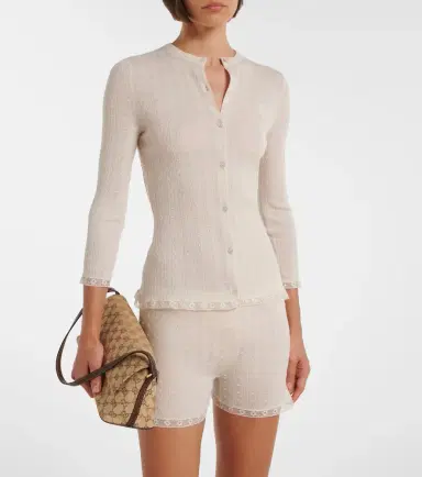 Gucci Lace-trimmed wool cardigan | Thumbnail 6