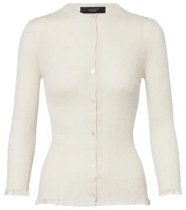 Gucci Lace-trimmed wool cardigan