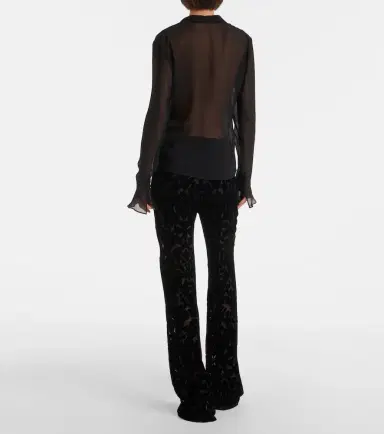 Gucci Floral devoré velour straight pants | Thumbnail 4 Gucci Floral devoré velour straight pants | Thumbnail 4