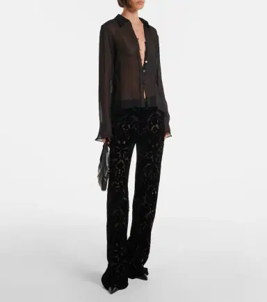 Gucci Floral devoré velour straight pants | Thumbnail 5 Gucci Floral devoré velour straight pants | Thumbnail 5