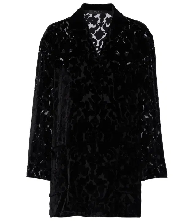 Floral devoré velour shirt