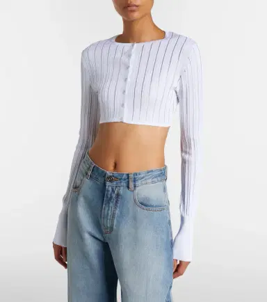 Alaïa Alaïa Cropped knitted cardigan | Thumbnail 3