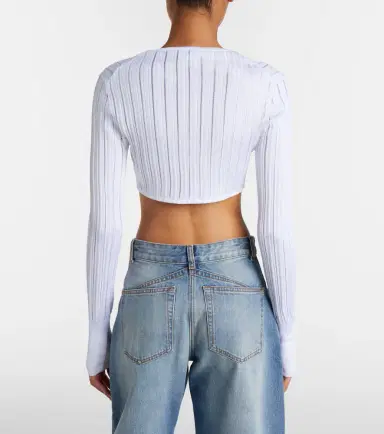 Alaïa Alaïa Cropped knitted cardigan | Thumbnail 6