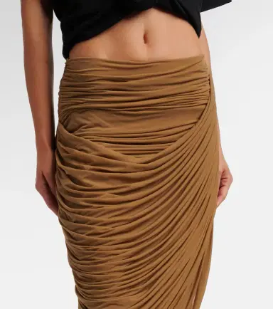 Magda Butrym Draped ruched jersey midi skirt | Thumbnail 3