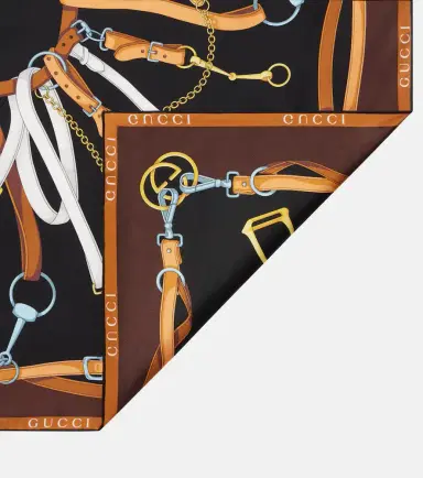 Gucci Printed silk twill scarf | Thumbnail 3