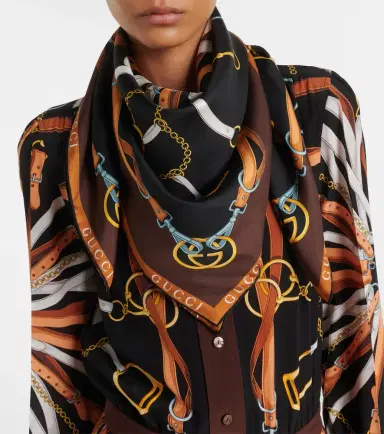 Gucci Printed silk twill scarf | Thumbnail 5