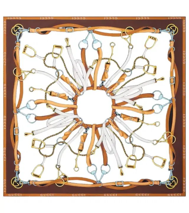 Printed silk twill scarf