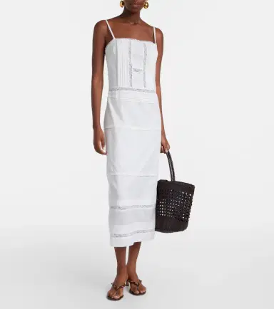 Staud Corinna embroidered cotton voile midi dress | Thumbnail 3 Staud Corinna embroidered cotton voile midi dress | Thumbnail 3