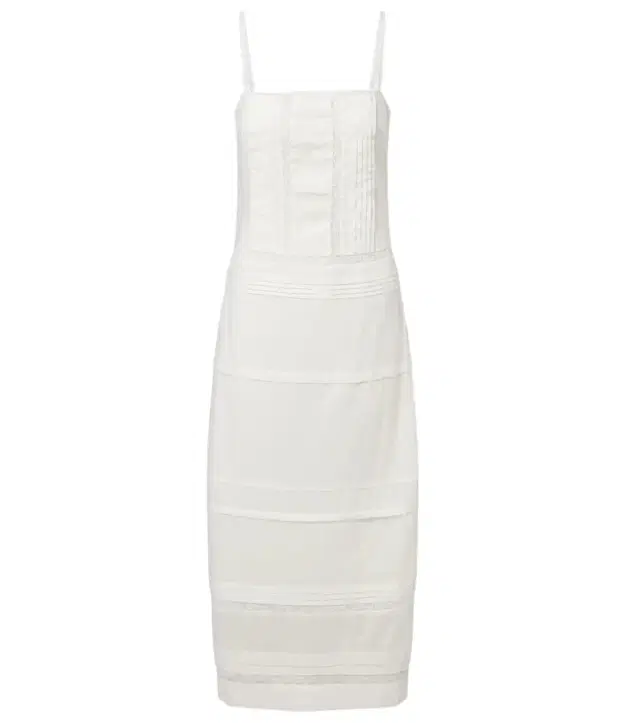 Corinna embroidered cotton voile midi dress