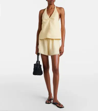 Staud Corso halterneck linen top | Thumbnail 4