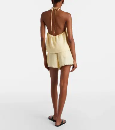 Staud Paddle embellished linen shorts | Thumbnail 3