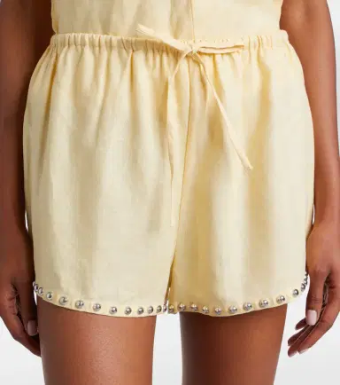 Staud Paddle embellished linen shorts | Thumbnail 5