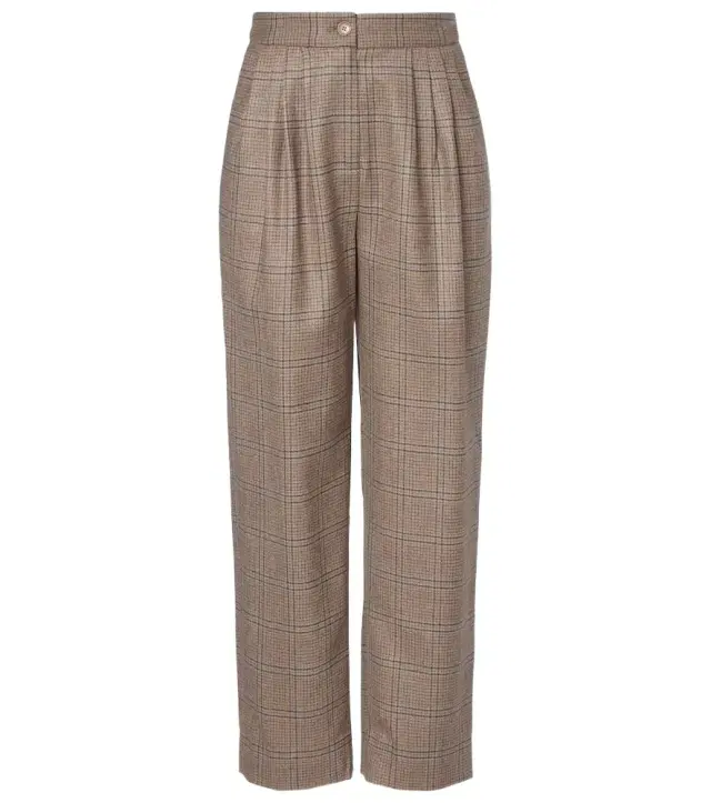 Blazé Milano Glassy checked virgin wool straight pants