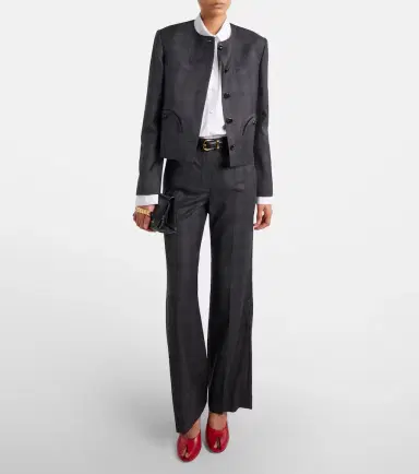 Blazé Milano Blazé Milano Lundy checked virgin wool flared pants | Thumbnail 2 Blazé Milano Blazé Milano Lundy checked virgin wool flared pants | Thumbnail 2