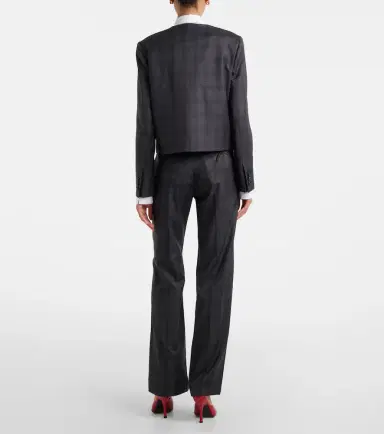 Blazé Milano Blazé Milano Lundy checked virgin wool flared pants | Thumbnail 6 Blazé Milano Blazé Milano Lundy checked virgin wool flared pants | Thumbnail 6