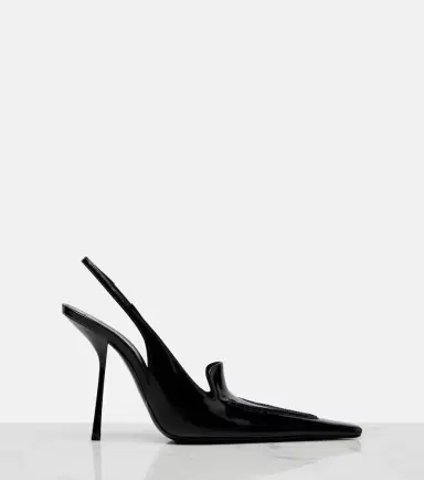 Saint Laurent Voltaire glazed leather slingback pumps | Thumbnail 2