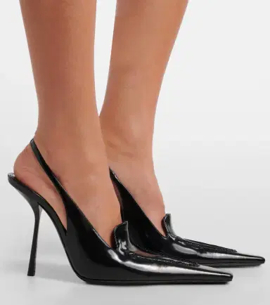 Saint Laurent Voltaire glazed leather slingback pumps | Thumbnail 5