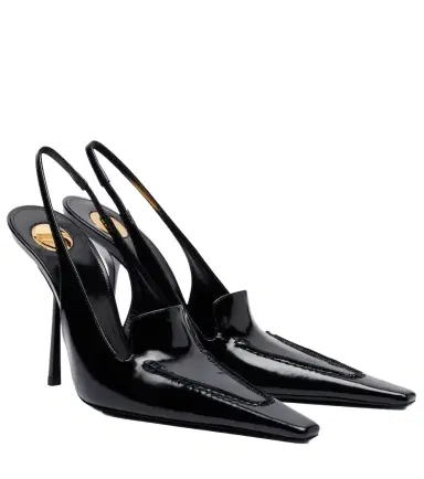Saint Laurent Voltaire glazed leather slingback pumps | Thumbnail 1