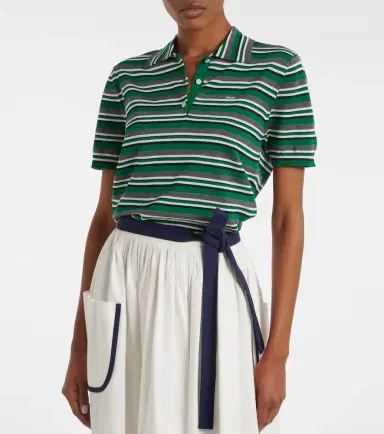 Prada Striped cotton and silk polo shirt | Thumbnail 2 Prada Striped cotton and silk polo shirt | Thumbnail 2